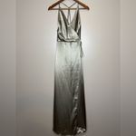 Jenny Yoo  Lana Satin Wrap Bridesmaid Dress in Sage Photo 3