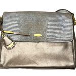 Tahari Metallic Leather and Faux Croc Crossbody Bag Photo 0