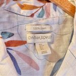 Cynthia Rowley  Leaf Print Linen Shirt, Button Up Size L Photo 2
