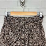 American Eagle Brown Cheetah Print Paperbag Waist Button Front Skirt Size M Photo 3