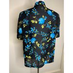 Dress Barn  Black Blue Floral Silky Blouse Sz 14W Photo 1