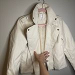 LC Lauren Conrad  Cream Leather Moto Jacket Photo 2