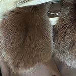 Vintage Beautiful brown wool coat w fox trim worn once for occasion. Size 10 Photo 2