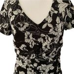 New INC Black and White Mosaic Peony Floral ruched pencil dress S Photo 6