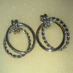 Silver Tone Rope Dangling Boho Pierced Earrings Photo 4