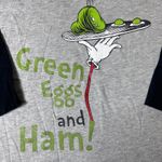 Port Authority NEW Green Eggs and Ham Raglan Tee Womens L Gray Dr Seuss Shirt Photo 3