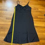 Melrose and Market Women’s Large Black Satin Spaghetti Strap. Midi Dress Party Photo 4