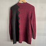 Chico's Chico’s 100% Cotton Tie Front Cardigan Jacket Black Cranberry Jacquard L (2) Photo 7