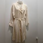 ZARA  Cream Textured Rope-Belt Tunic Dress Size L Photo 2