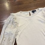 J.Crew  rubbed mixed media  White Eyelet Sleeve Top, s Photo 1