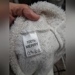 MERRY Fuzzy Sweater with Red and Green Sequin Design White Photo 11