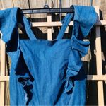 English Laundry jean ruffle romper Large Blue Photo 6