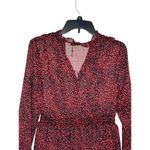 ZARA  Women's Dress Cheetah Long Sleeve Ruffled Trim Mini Red & Black‎ Large NWT Photo 11
