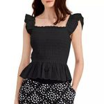 Old Navy Women’s Black Flutter Sleeve Smocked Tank Top Photo 1