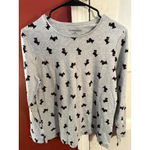 Croft & Barrow  Gray Long Sleeve T-Shirt Dog Print Pullover Petite Cotton Photo 3