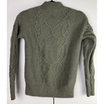White House | Black Market  Olive Green Cable Knit Mock Neck Sweater Rhinestones XS Photo 2