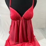 Apt. 9  Intimates Babydoll Chemise Lace & Bow Accents M Bright Coral Color NEW Photo 0