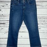 Loft Ann Taylor NWT Size 32/14 Blue Denim Raw Hem Slim Pockets Flare Crop Jeans Photo 0