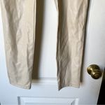 Aritzia Pant Charm High-Rise Ankle-Length Skinny Faux-Leather Light Birch 10 NWT Photo 2