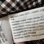 Hollister  Brown Black Gingham Plaid Crop Balloon Sleeve Smocked Top Large Photo 3