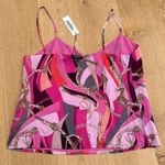 L'Agence  V Neck Cami Top Jane Size L Pink Purple Gold Photo 3