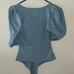 Free People NWT Va Va Voop Puff Sleeve Bodysuit Sky Blue Sz Medium Photo 3