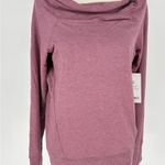Athleta  Studio Barre Sweatshirt Long Sleeve Top Purple Off The Shoulder Small Photo 1