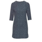 Banana Republic  Navy Blue Floral 3/4 Sleeve Crew Neck Shift Dress 8 EUC Photo 1