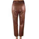 Aritzia Wilfred The Melina Brown Faux Leather Vegan Cropped Trouser Pants Size 0 Photo 2