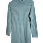 Abercrombie & Fitch Teal Plush Ribbed Turtle Neck Long Sleeve Sweater Dress XS Photo 0
