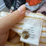 Harper  Yellow Striped Button Down Peplum Blouse Photo 3