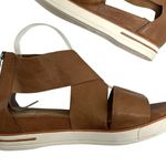 Eileen Fisher Sport Tumbled Leather Sneaker Sandals Honey Crisscross Straps 8 US Photo 2