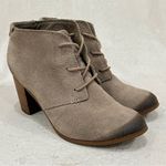 Toms  Tan Lunata Suede Lace-Up Heeled Booties Size 7 Photo 5