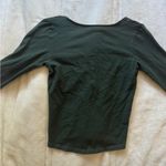 Brandy Melville Forest Green V-Neck Long Sleeve Top M Photo 4