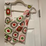 Mexicali Blues NWT  OS White Rainbow Crochet Crop Top Tank Granny Square Cotton Photo 5