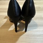 Rsvp  Black Satin Open-Toe Pumps Heels with Bow‎ Size 7 Photo 2