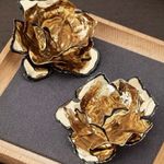 ZARA NWT❗️ Enamelled Floral Earrings Gold Black metal Metallic Photo 6