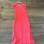 Z Supply  slub ruffle coral Sheath Maxi‎ Dress ruffle Sleeve wide slits medium Photo 2