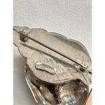 Signed GIOVANN Vintage Sterling Silver Shell Brooch Pin sku 6461 Photo 3