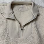 Aerie  Woman’s Dream Sherpa Quarter Zip Cream Sweatshirt: Pockets; size Large Photo 6
