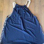 Rewind  Navy and Cream Flowy Top Photo 3