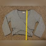 Hollister V-Neck, Cropped, Wrap Cut-Out Mid-Sleeve Top Photo 5