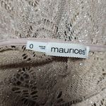 Maurice's Blush & Silver Open Weave Lace Fringe Top Size 0X Photo 6