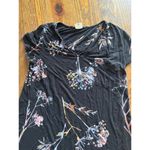 Soma Cool Nights Short Sleeve Veiled Floral Grand Black Nightgown, sz S Photo 4