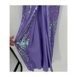 Crystal Doll Juniors Size 3 Purple Sequin Maxi Dress Gown Slit Prom Gala Formal Photo 2