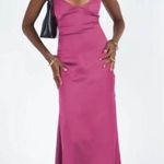 Princess Polly Lynsey Fuchsia Satin Side Slit Midi Dress 6 Photo 2