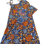 Sigrid Olsen Navy Orange Floral Skirt Set Small S Tassel Tie Strappy Coastal Photo 0