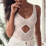 Victoria's Secret Ivory Lace Teddy Bodysuit Size Medium Photo 0