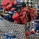 Alfani Blazer Jacket Houndstooth Floral Berry Snap Button Front Medium Petite Photo 2