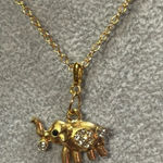 Dainty little elephant on a gold necklace.​​ Photo 0